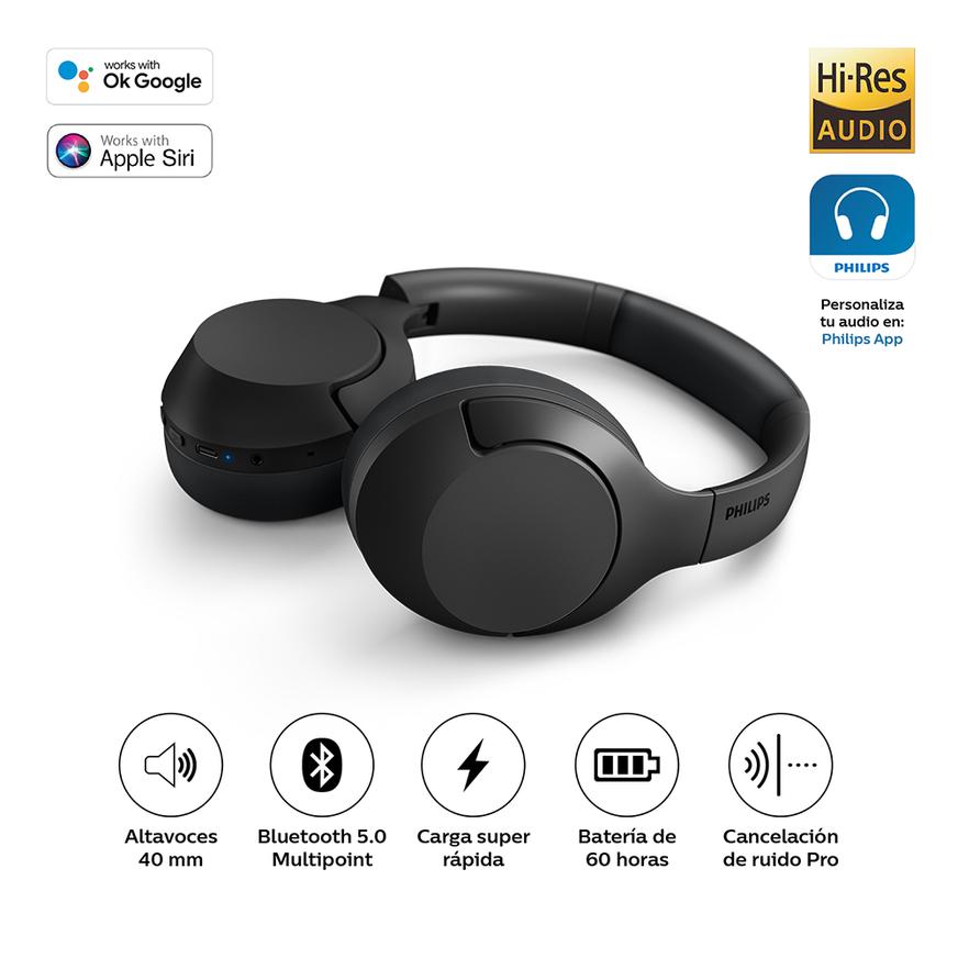 Audifonos Over Ear Bluetooth 5.0, TAH5205BK NEGRO PHILIPS