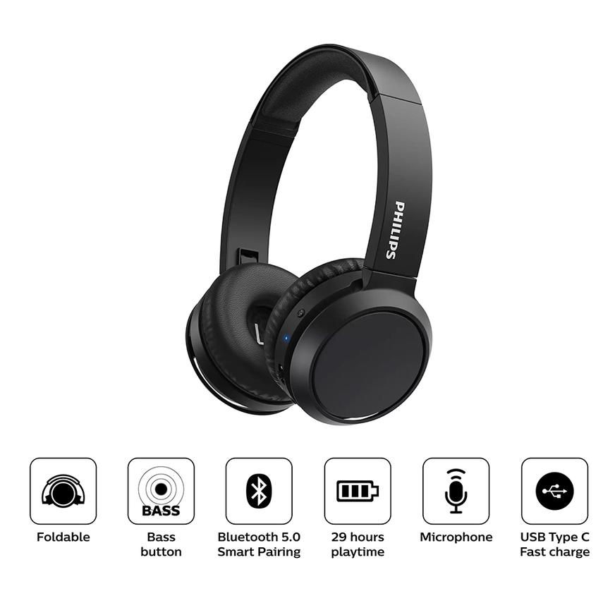 Audífonos Bluetooth Philips Tah4205Bk Negro