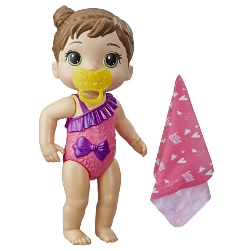Muñeca Baby Alive Bebé Chapoteos Y Abrazos Castaña