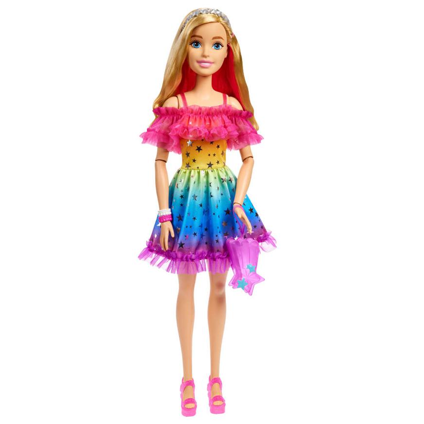 Muneca BARBIE Arcoiris Cabello Rubio 71 cm tailoy .pe