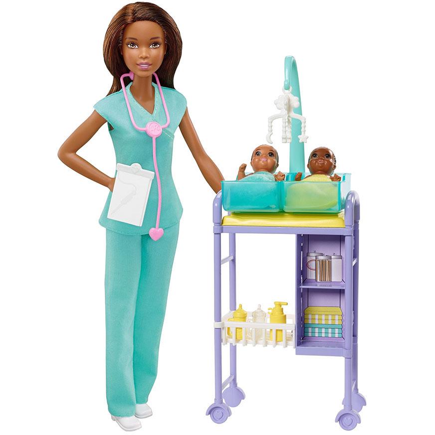 Barbie Pediatra Con 2 Bebes