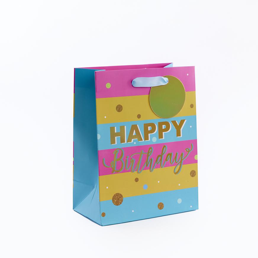 Bolsa de regalo -Feliz cumpleaños azul- Grande - Luciano's Gifts