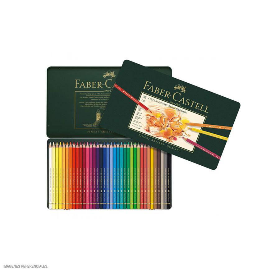 Lápices De Color Faber Castell Polychromos Caja Metálica - 36