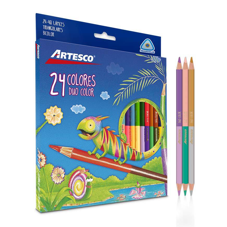 Estuche colores niños, 24 Lápices de Colores, 48 Crayon, 48