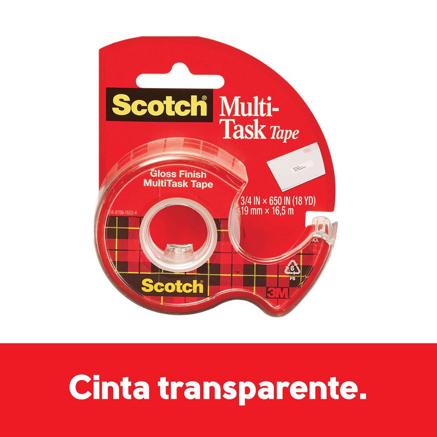 MIBRICOTIENDA 3m scotch cinta doble cara transparente 19 mm x1.5m 4910c