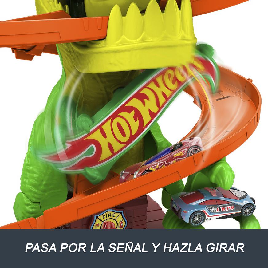 T Rex Las Pistas De Hot Wheels City Pista HOT WHEELS City T-Rex VS Estación  De Bomberos