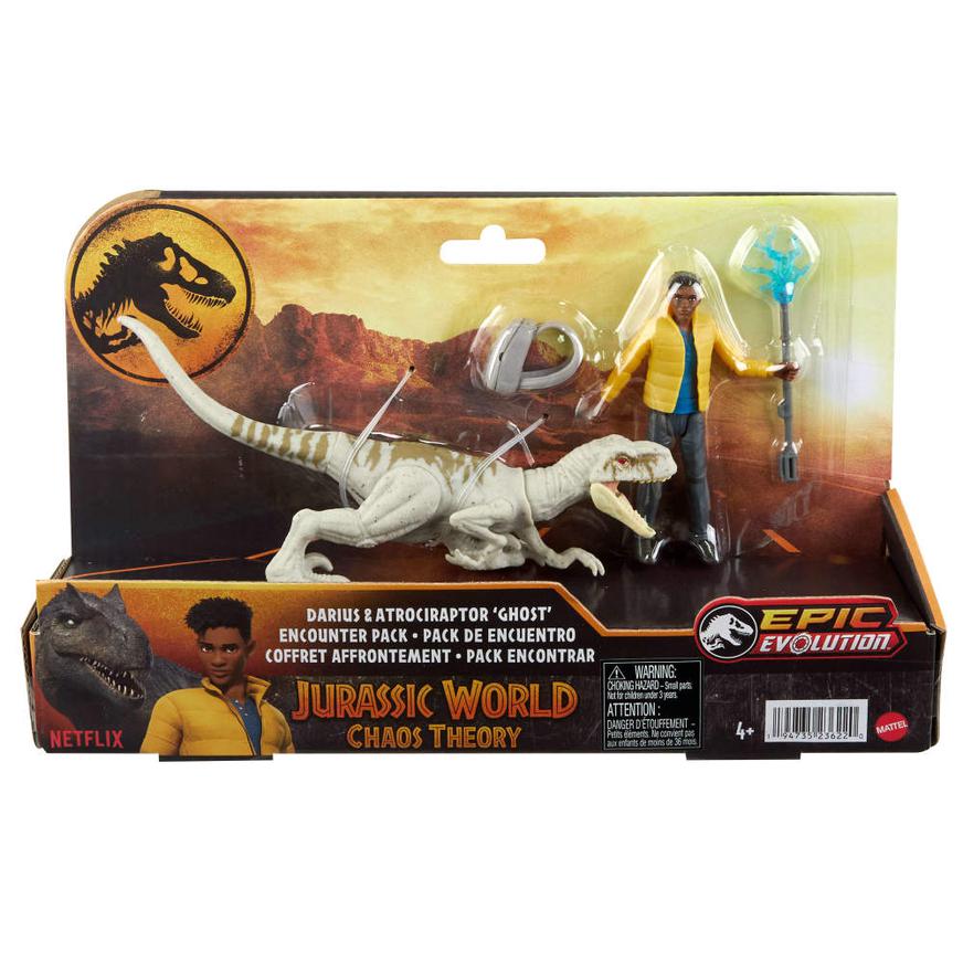 Figura Darius Y Atrociraptor JURASSIC WORLD Teoría Del Caos Pack x