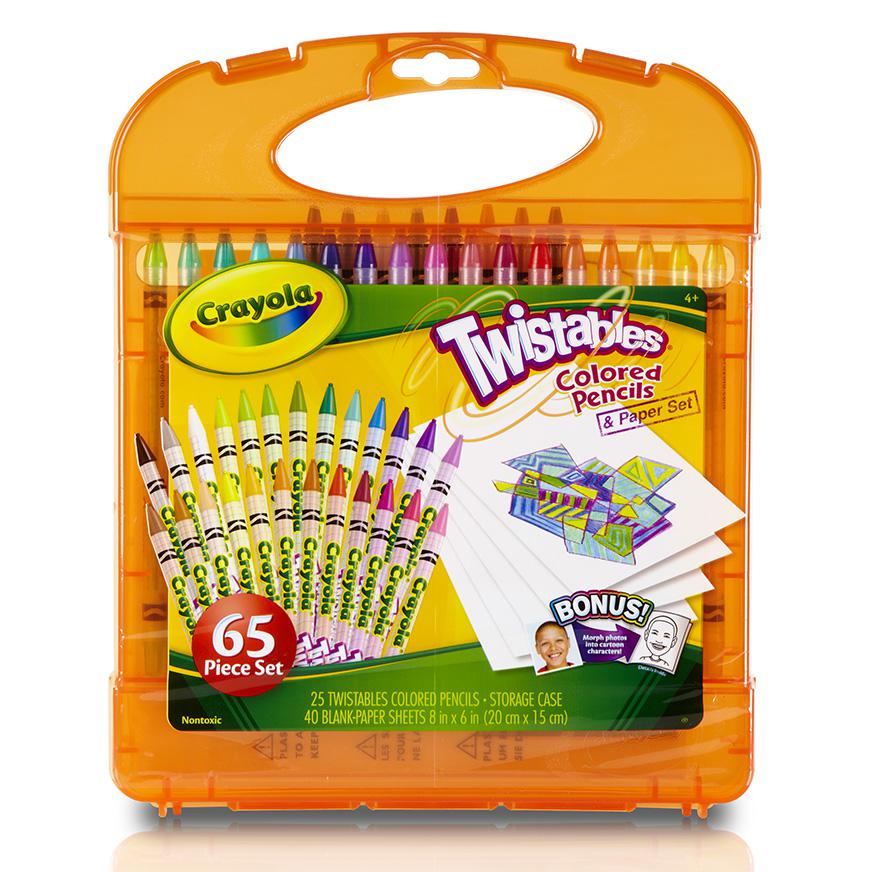 Kit o set de colores y crayolas para niños con estuche de plástico