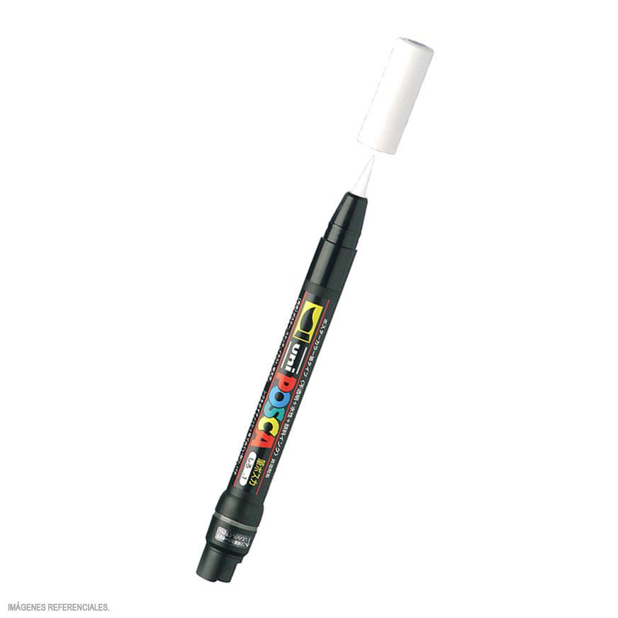  Uni Posca Marker PCF-350 - Rotulador de punta de pincel (0.315  in), color blanco : Arte y Manualidades