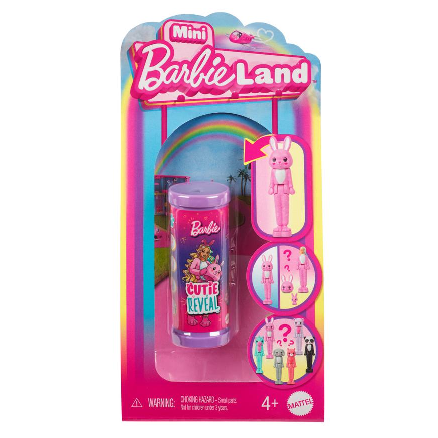 Barbie Mini BarbieLand Set Speciale Con 4 Mini Bambole (3,8 Cm) E 4 Veicoli Iconici Con Effetto Cambia Colore, Giocattolo Per Bambini 4+ Anni, JDB85