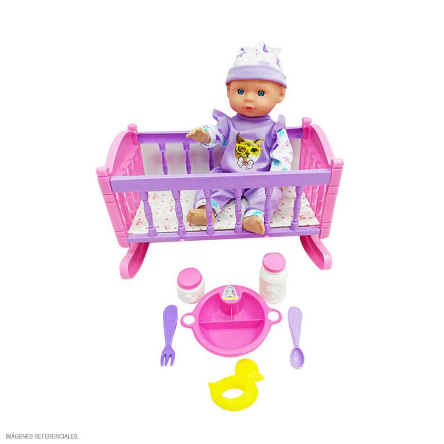 Casa de muñecas para niños, cuna de juguete, accesorios de juguete