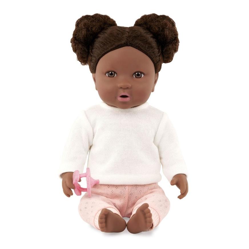 Muneca Nina LULLABABY Con Pelo Negro Y Polo Blanco tailoy .pe