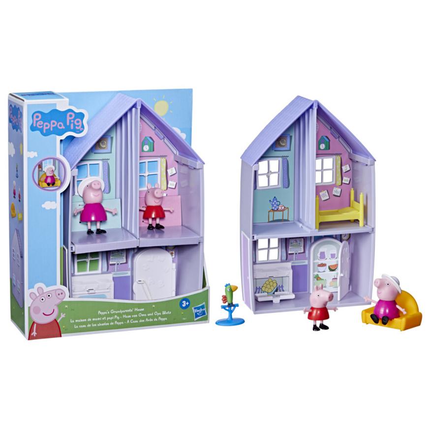 Peppa Pig Toys Peppa's Family Home Combo , juego de casa con 4 figuras y  automóvil, juguetes preescolares para niñas y niños de 3 años en adelante