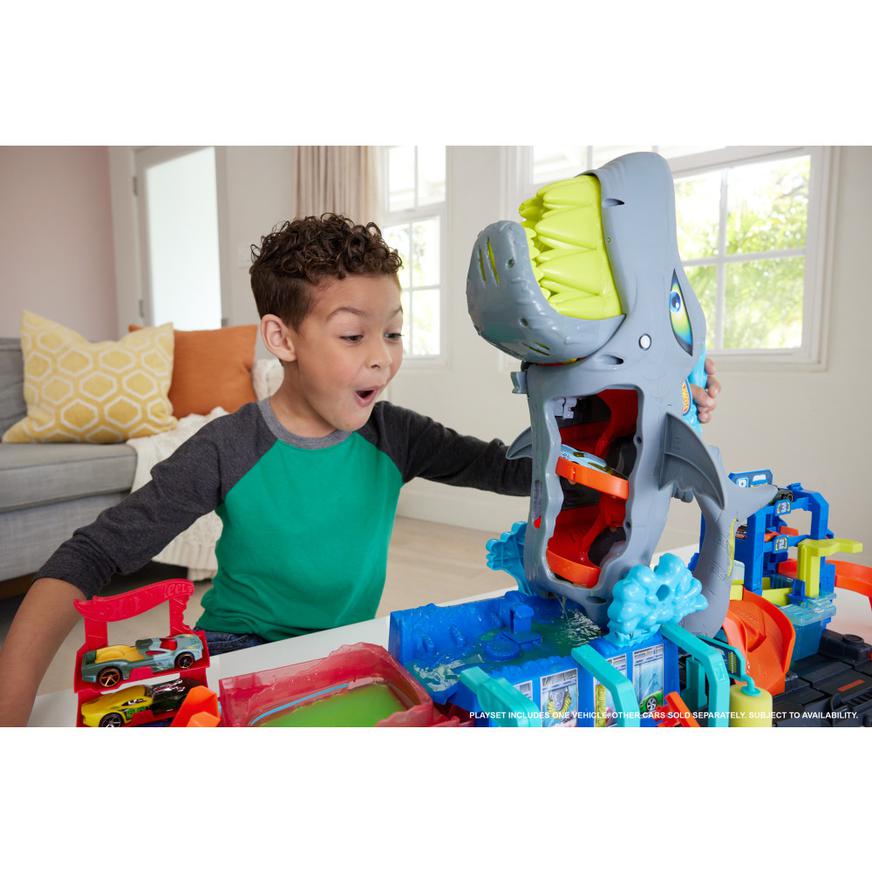 Pista De Carros Hot Wheels City Lavado Mega Tiburón Tai Loy