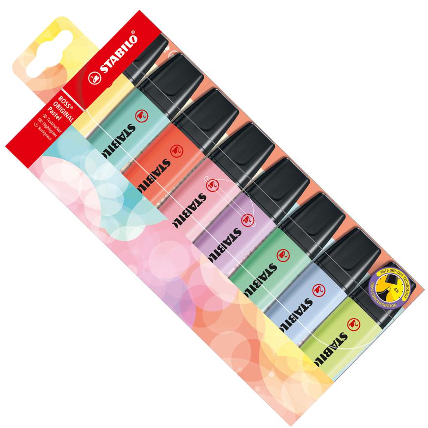 Resaltador Stabilo Boss Pastel Colleccion Pack X 12 Colores