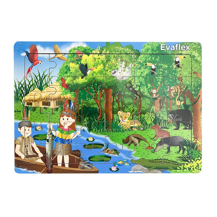 Rompecabezas Madera Evaflex Animales de La Selva 30 Piezas