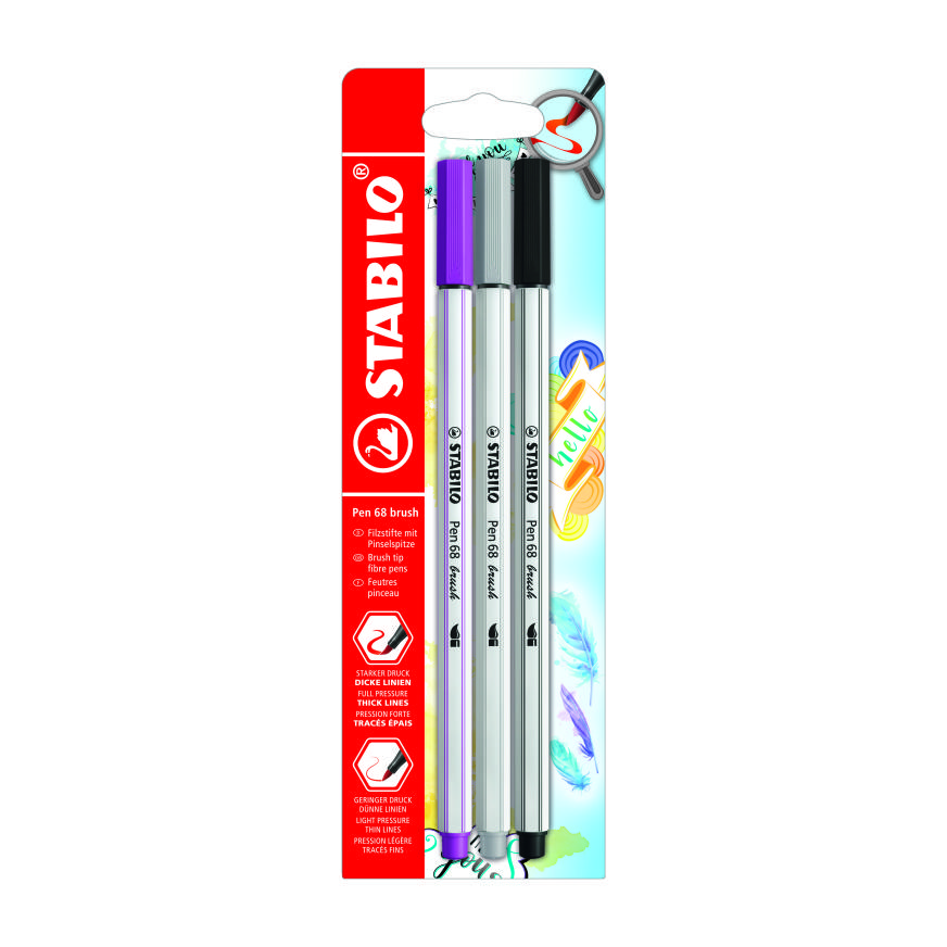 Rotulador punta de pincel STABILO Pen 68 brush - Estuche con 6 colores