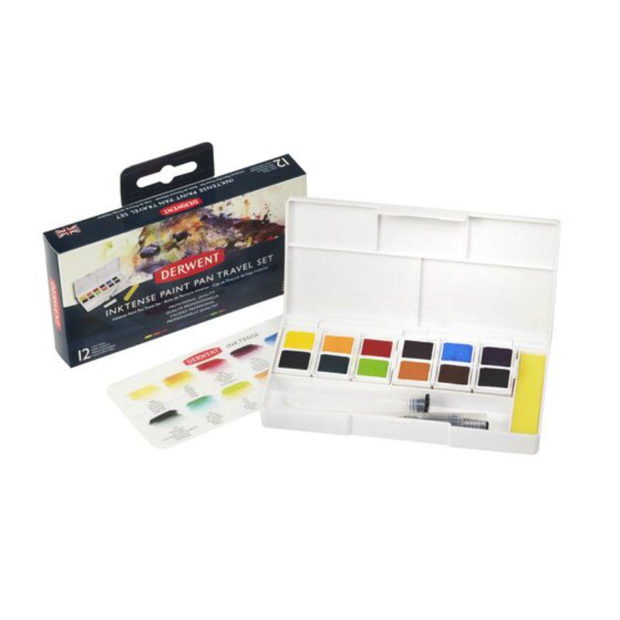 Winsor & Newton Juego de pintura de acuarela profesional, juego de caja  negra, 12 medias bandejas