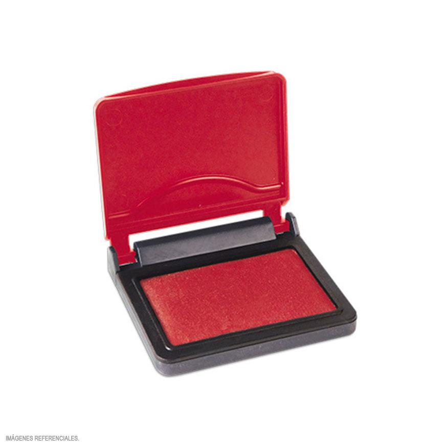 Tampón almohadilla con tinta de color rojo para sello en caja de plástico