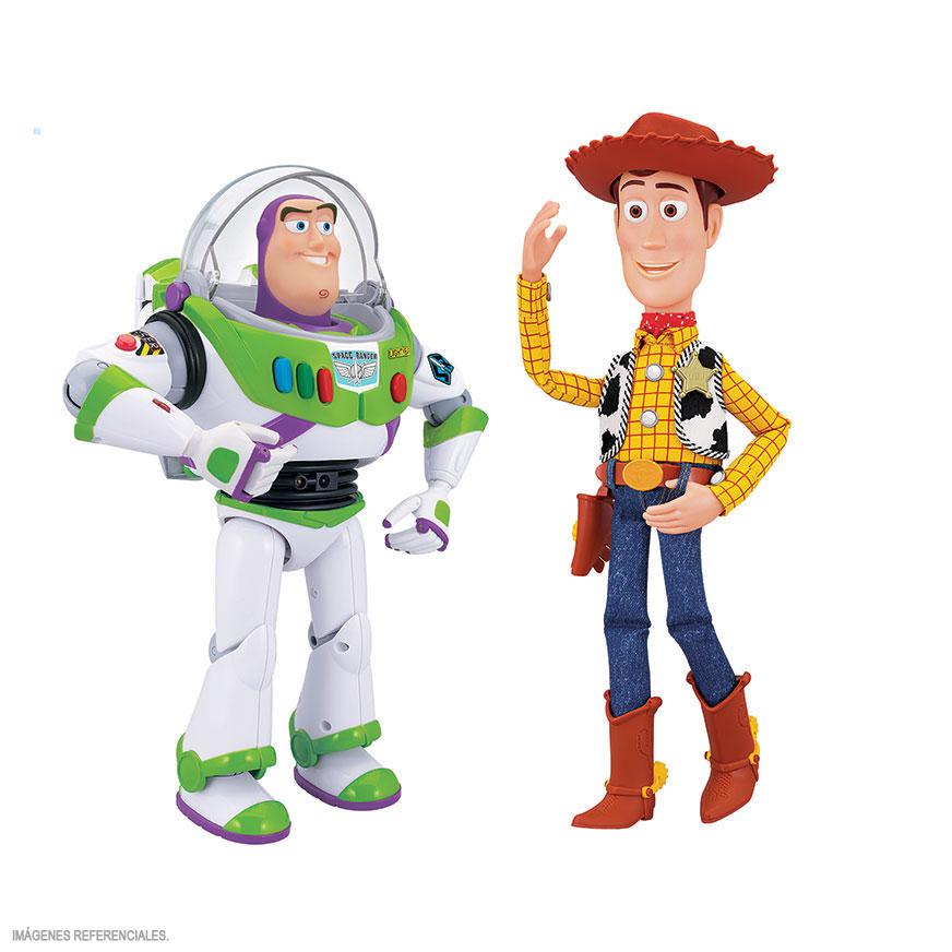 Disney Buzz Lightyear Pixar Sheriff Woody Toy Story Interactive Talking ...