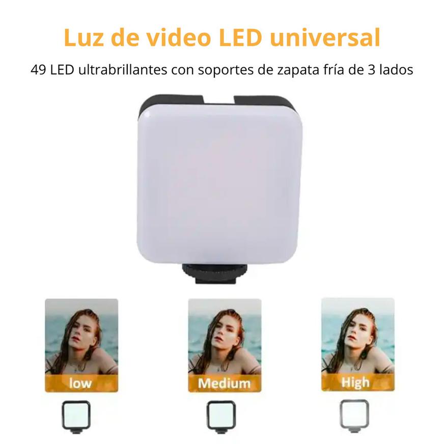 Trípode Flexible Pulpo Para Celular Con Luz Led Y Micrófono